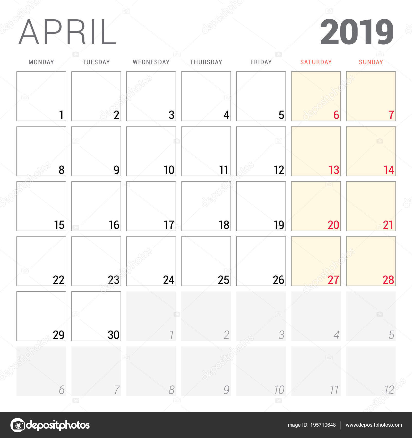kalender april 2019